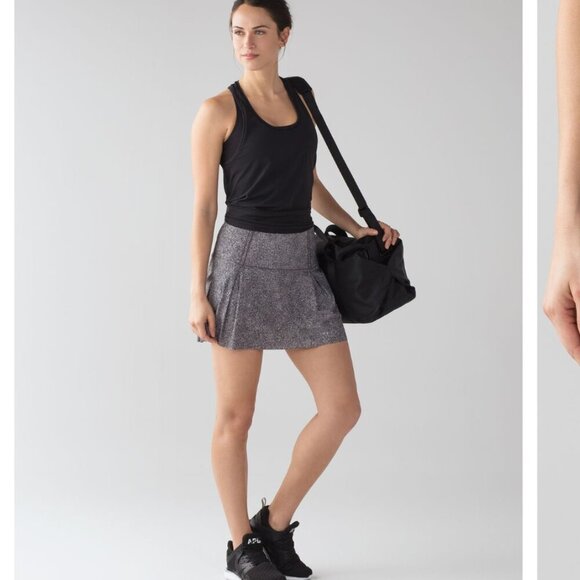 Lululemon Lost In Pace Skirt Sea Spray Alpine White Dark Chrome / Black Size 4 - Picture 3 of 8